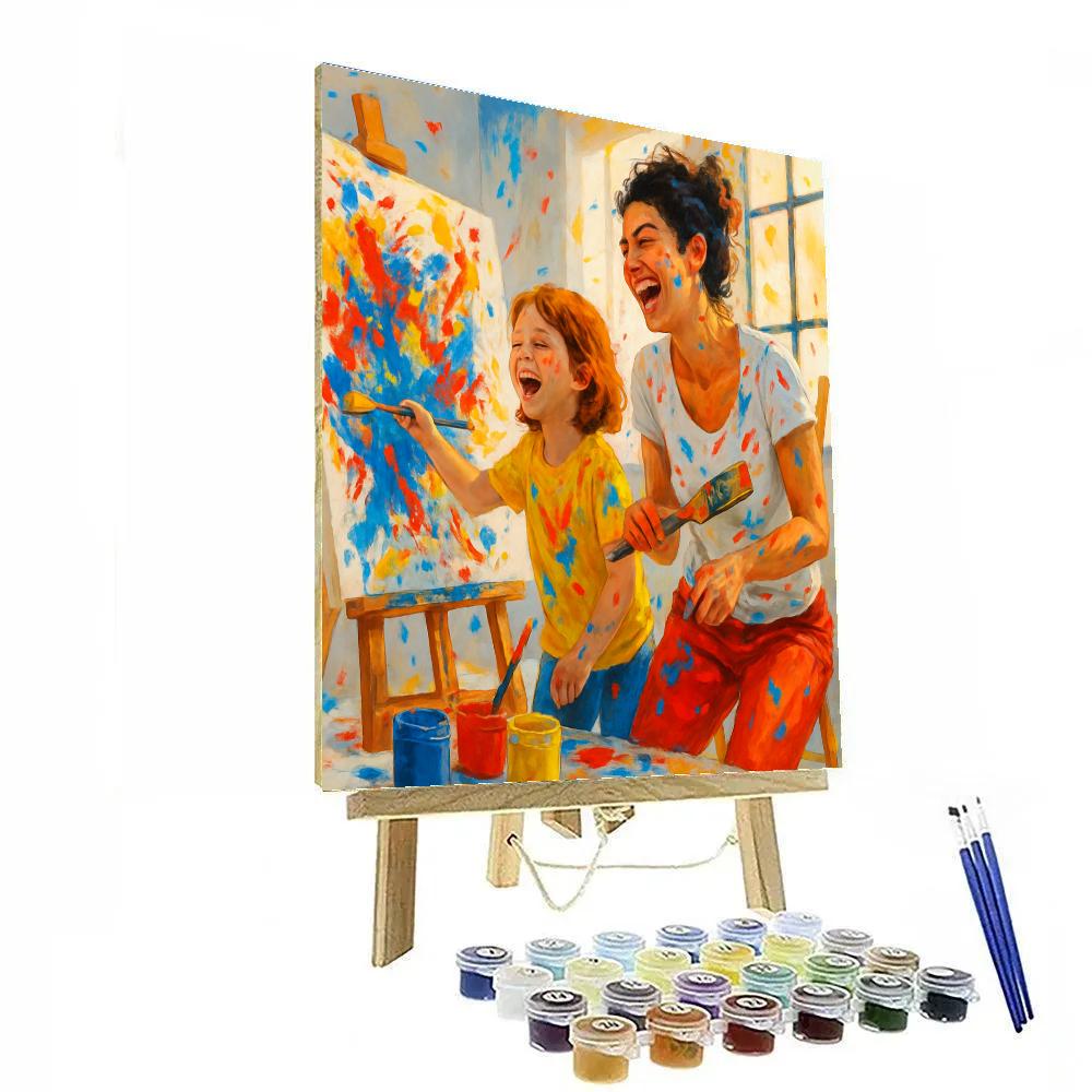 Mother And Child Canvas Painting Duo paint by number