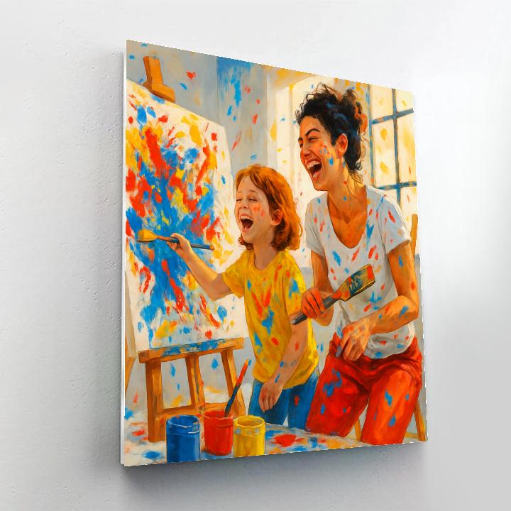 Mother And Child Canvas Painting Duo paint by number