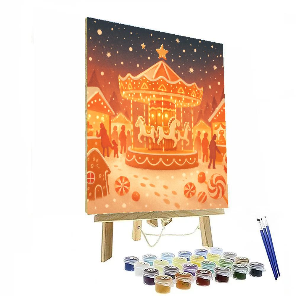 Gingerbread Carousel Night Market Painting by numbers kit
