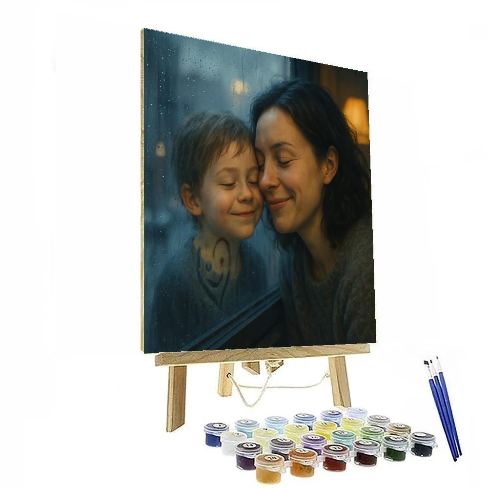 Rainy Window Face Press With Mom paint by number