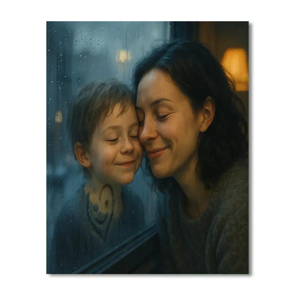 Rainy Window Face Press With Mom paint by number
