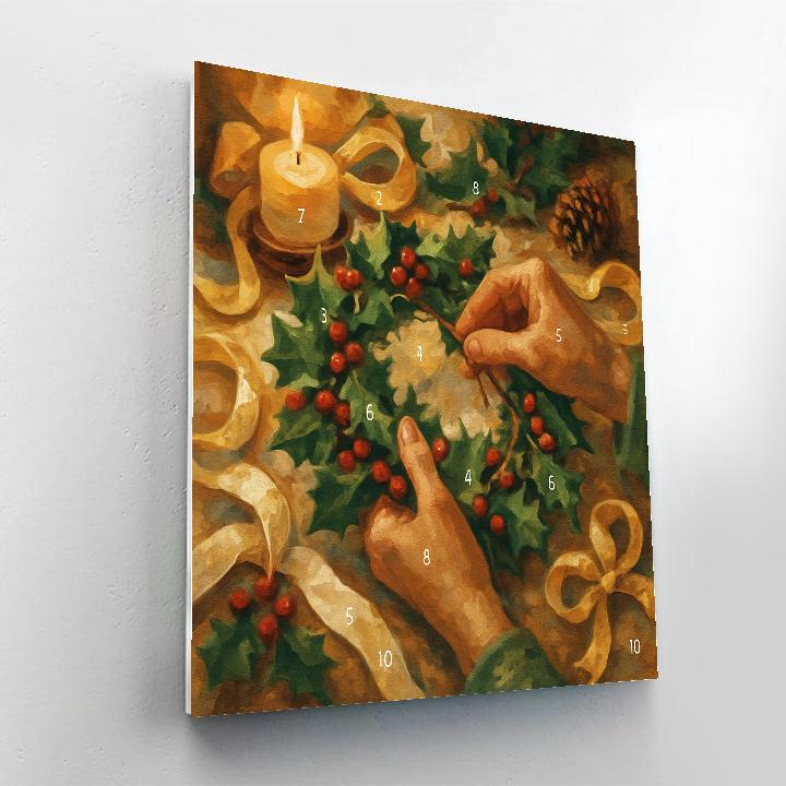 Holly Wreath Workshop paint by numbers