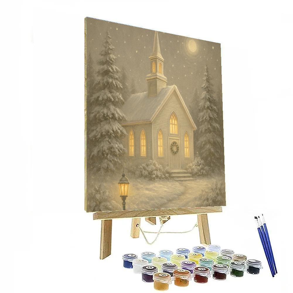 Silent Night Sugarpine Church paint by number