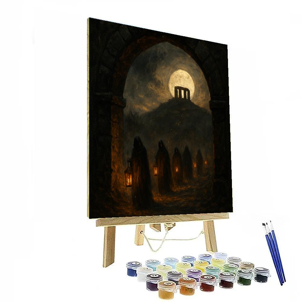 Lanterns Through The Stone Arch paint by numbers