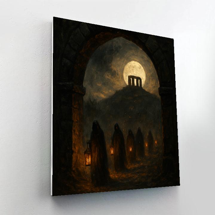 Lanterns Through The Stone Arch paint by numbers