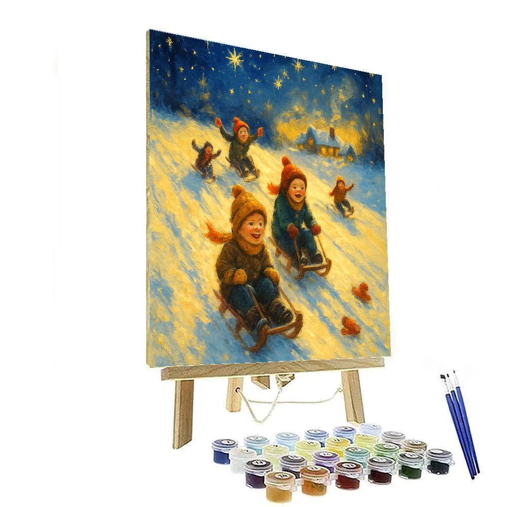 Sledding Path Of Starlight Paint by numbers art