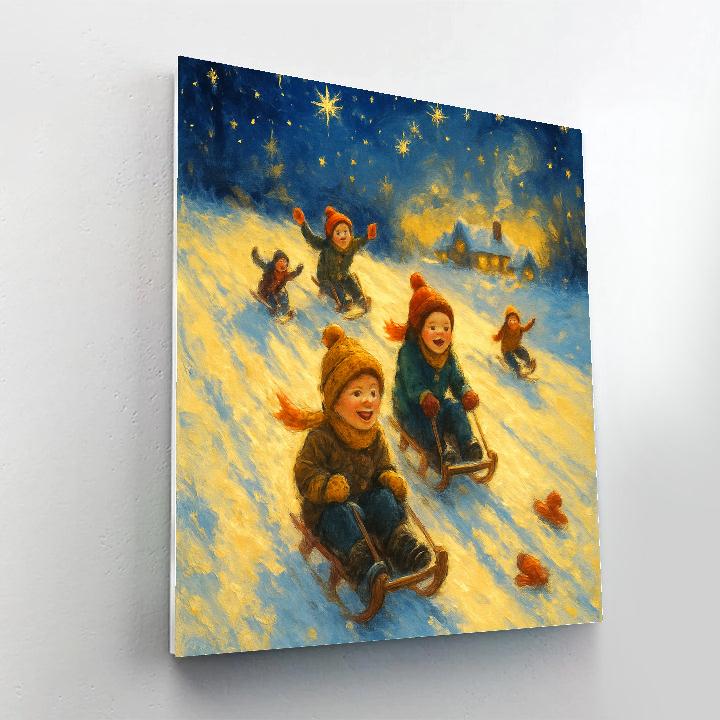 Sledding Path Of Starlight Paint by numbers art