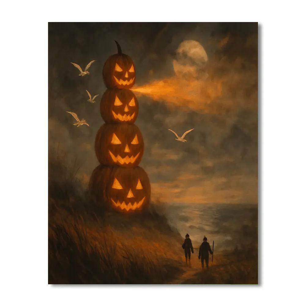 The Pumpkin Lighthouse Paint by numbers art
