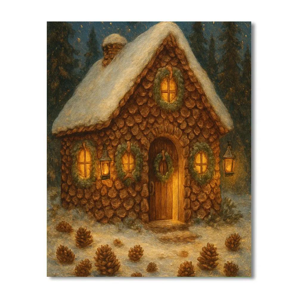 Pine Cone Lantern Cottage Paint by numbers kits