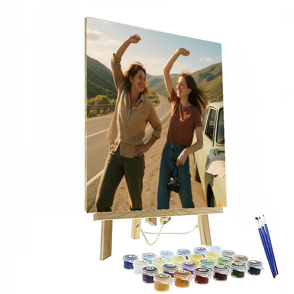 Mother And Teen Road Trip Stop Paint by numbers kits