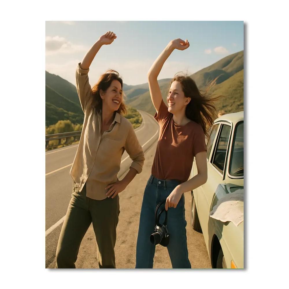 Mother And Teen Road Trip Stop Paint by numbers kits