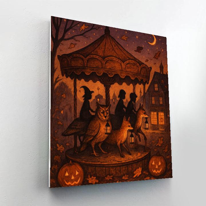 Harvest Carousel At Night paint by color