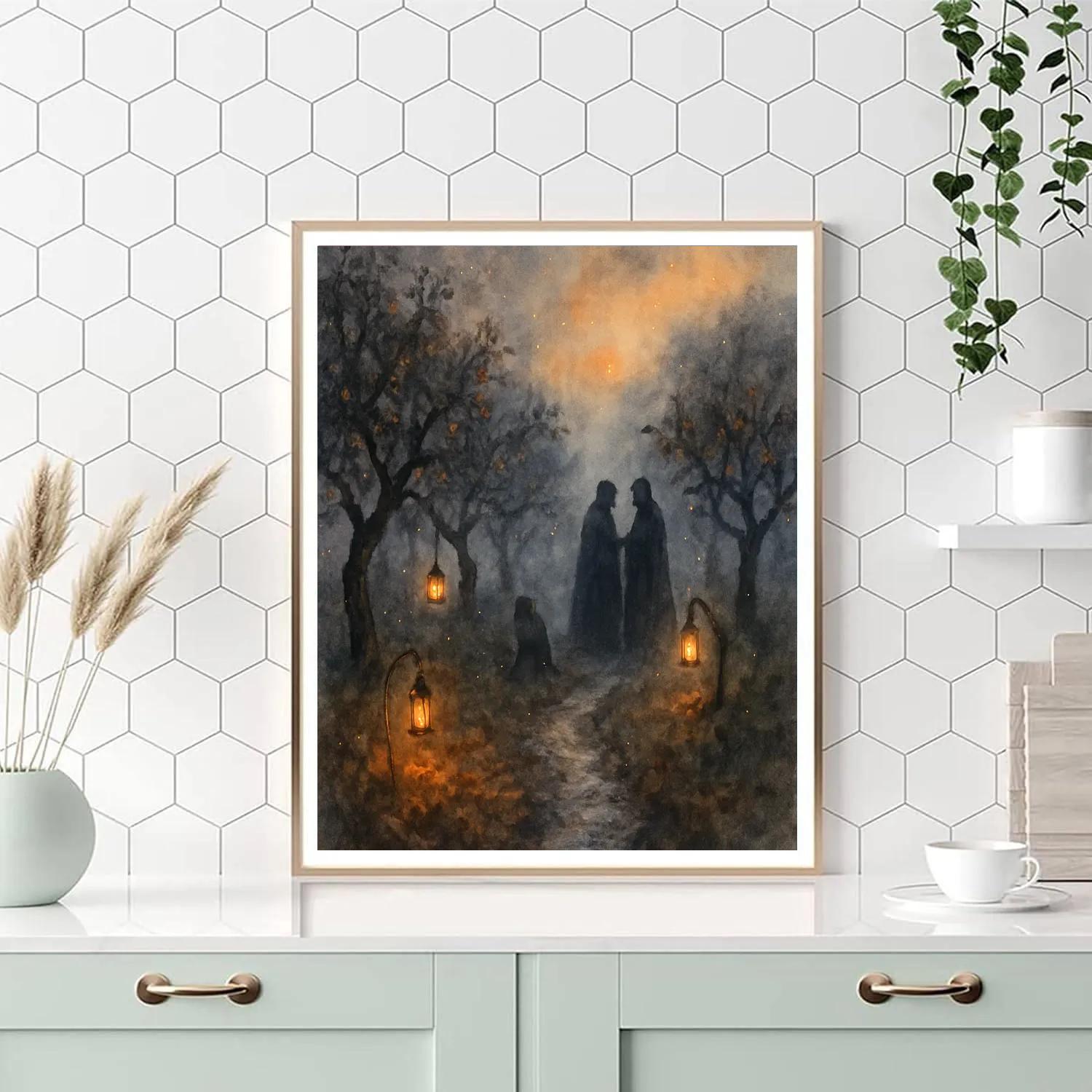 Fogbound Orchard Path Painting by numbers kit