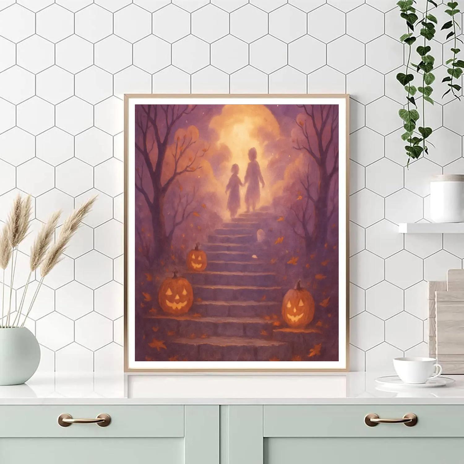 Lantern Steps To The Moon DIY paint by numbers