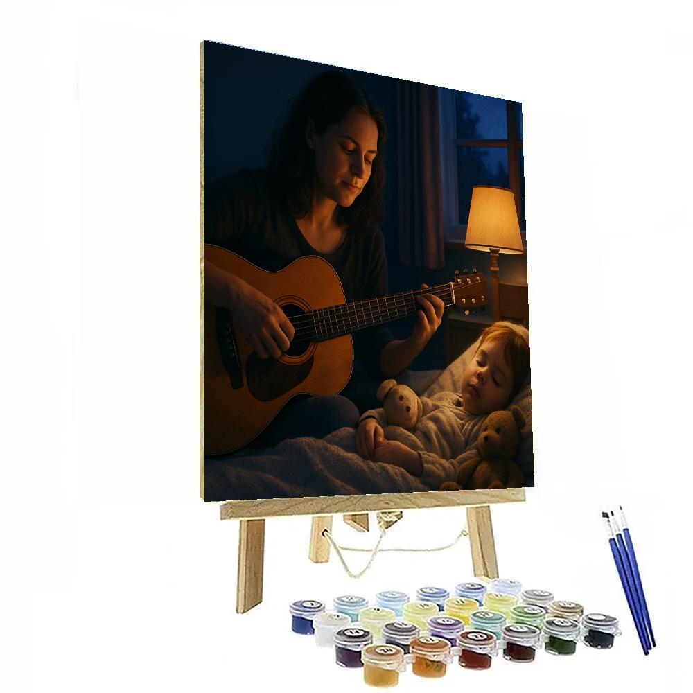 Quiet Bedtime Lullaby Guitar Painting by numbers kit