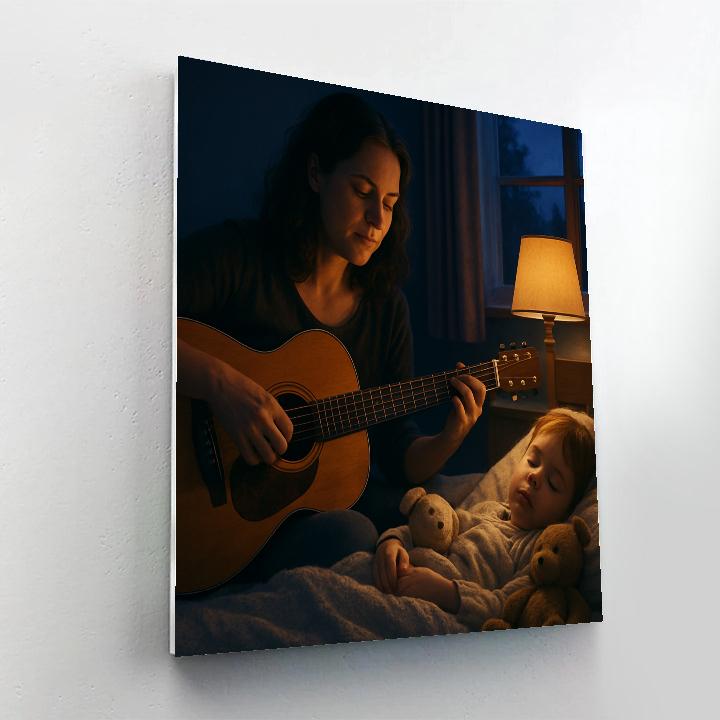 Quiet Bedtime Lullaby Guitar Painting by numbers kit