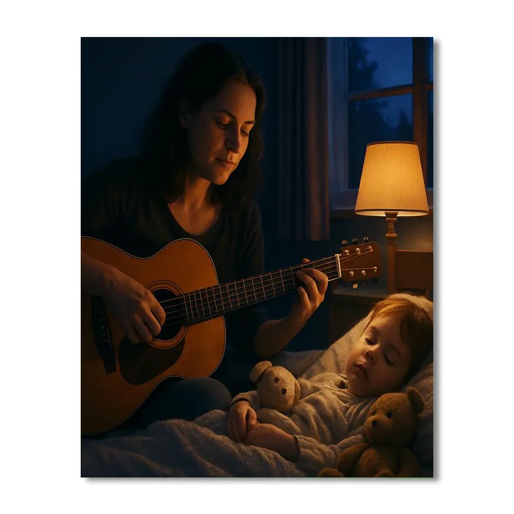 Quiet Bedtime Lullaby Guitar Painting by numbers kit