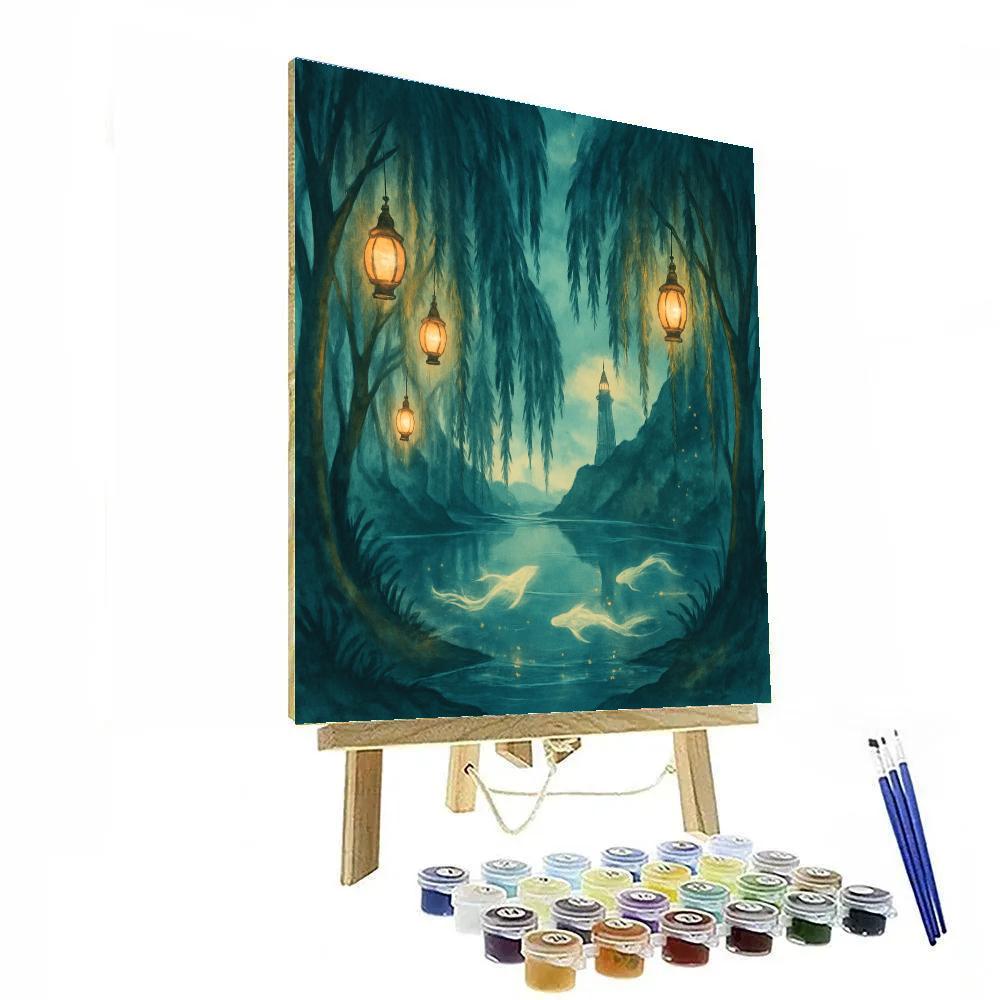 The Willow Lantern Cove paint by number