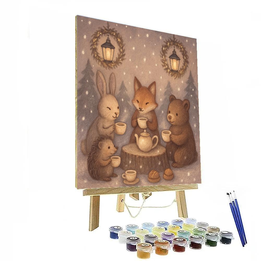 Snow Lantern Tea Party Paint by numbers kits