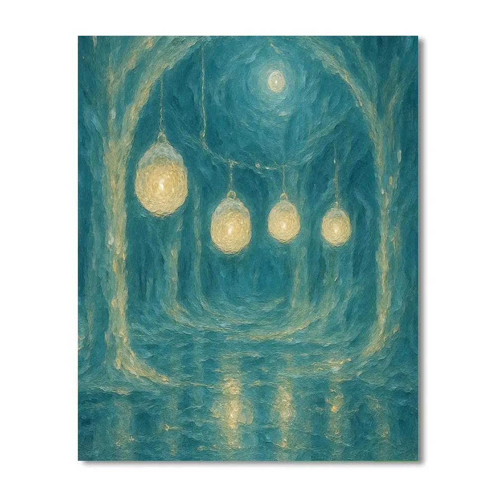 Snow Lanterns Above The Ice Caves Number painting