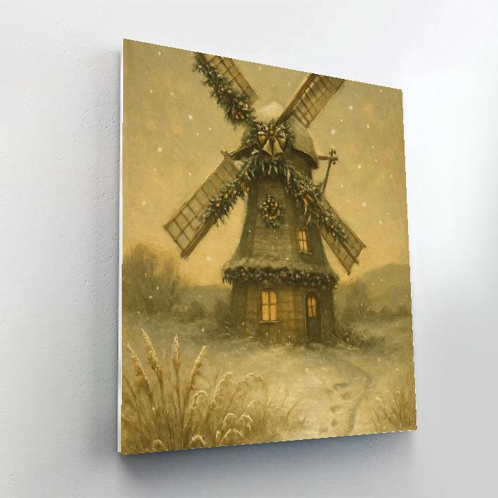 Bells On The Frosted Windmill DIY paint by numbers
