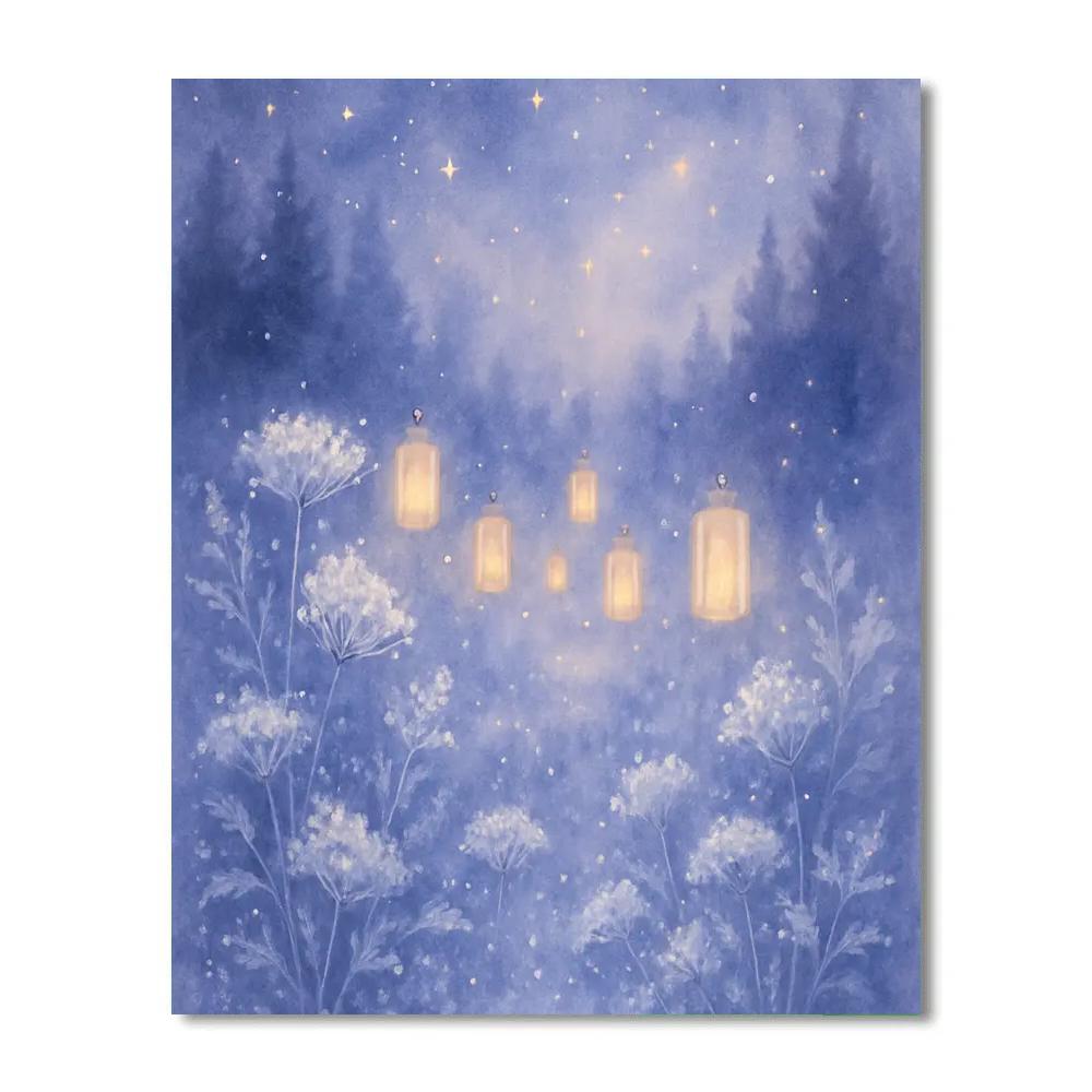 Nocturne Of The Lantern Garden paint by number