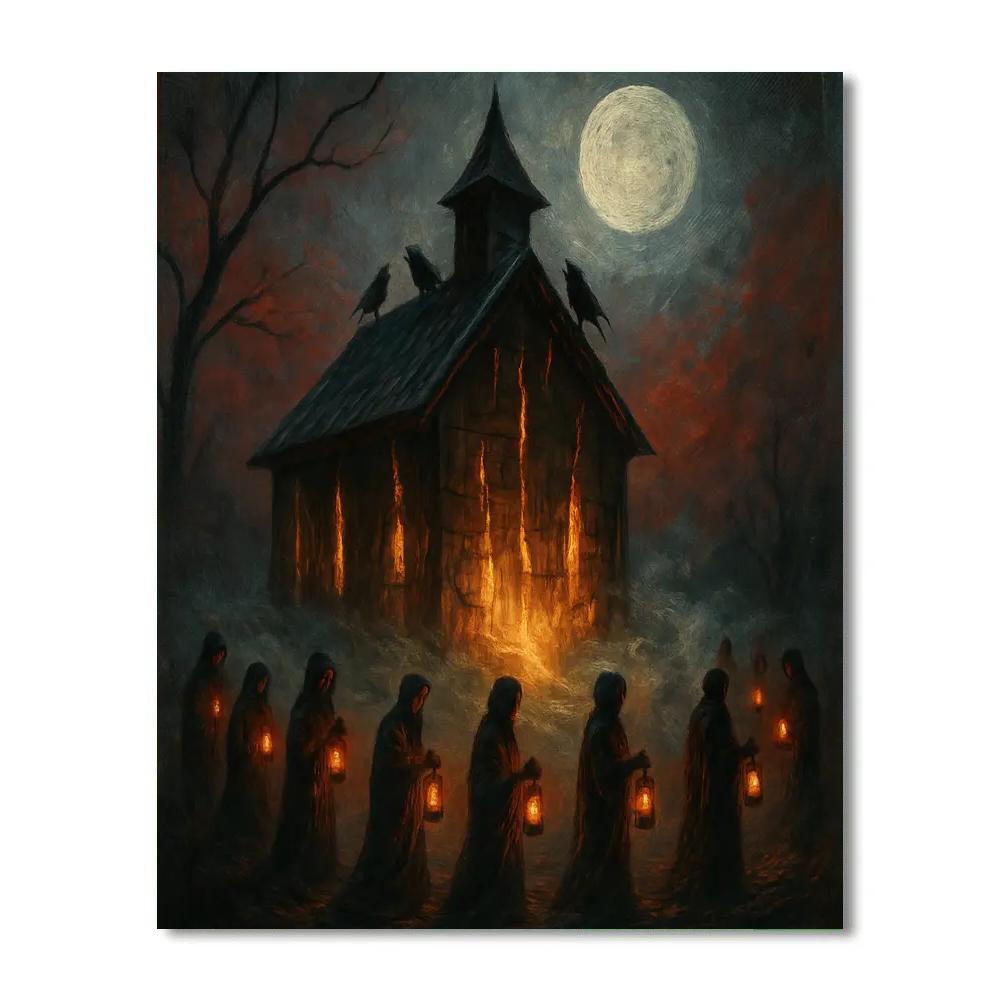 The Windowless Church Of Echoed Light Paint by numbers kits