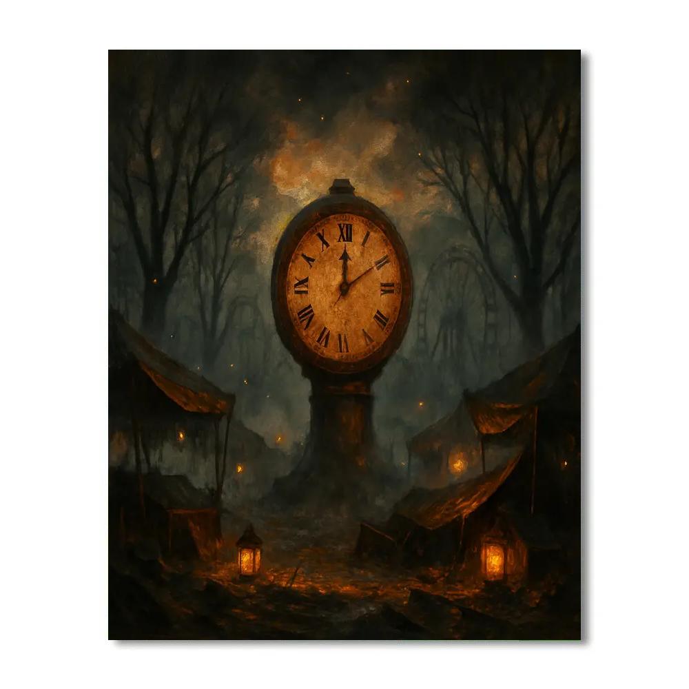 The Forgotten Fairground Clock Painting by numbers kit