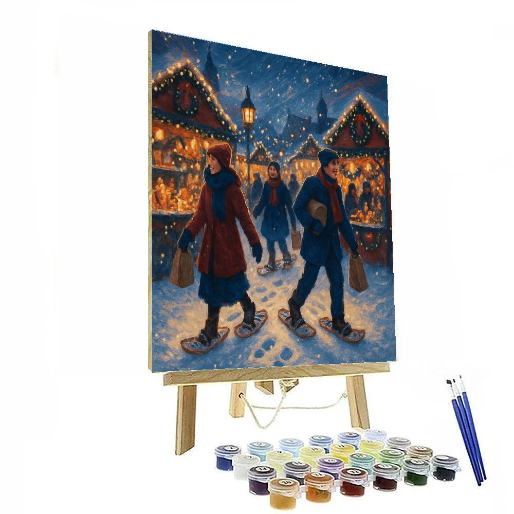 Night Market Snowshoe Stroll Number painting