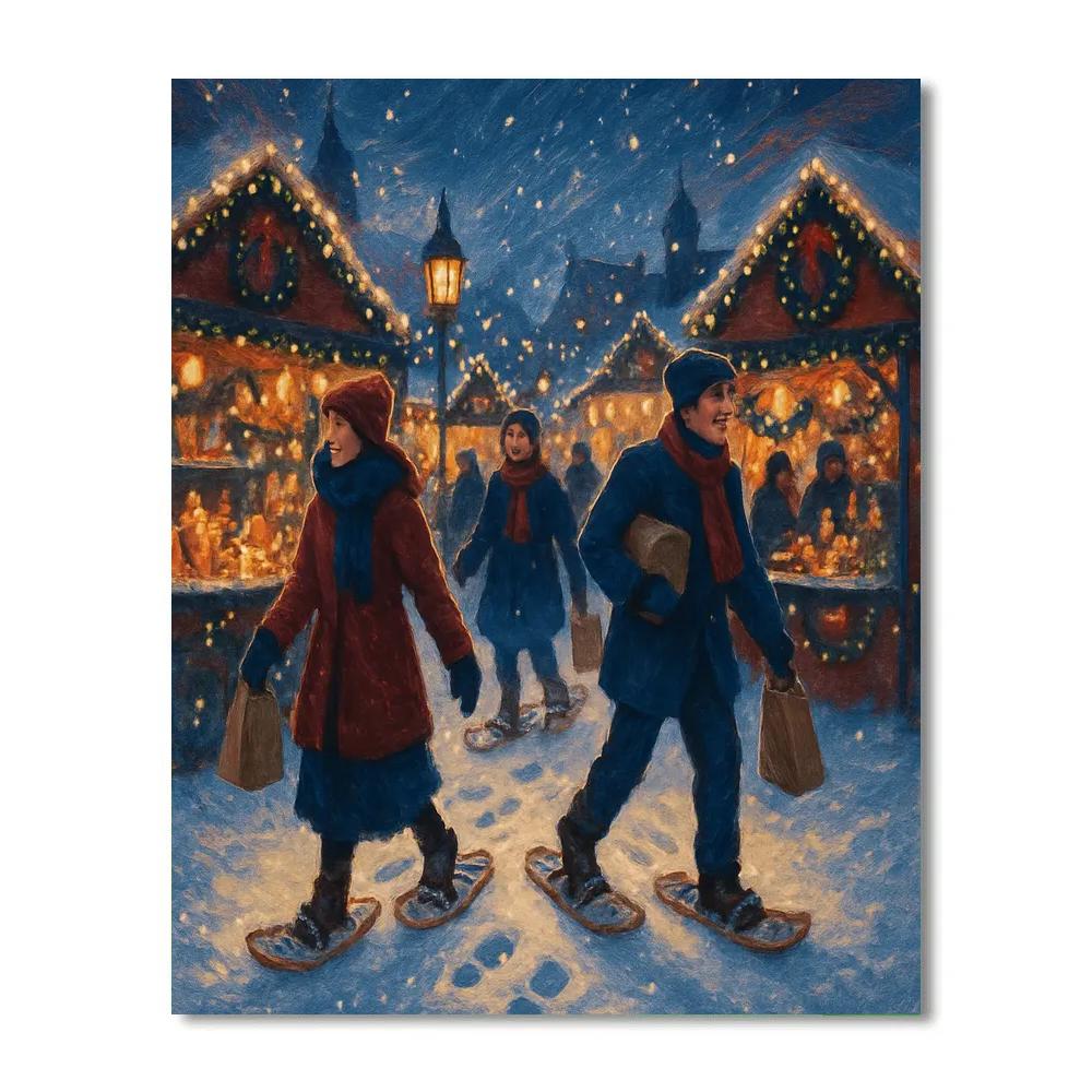 Night Market Snowshoe Stroll Number painting
