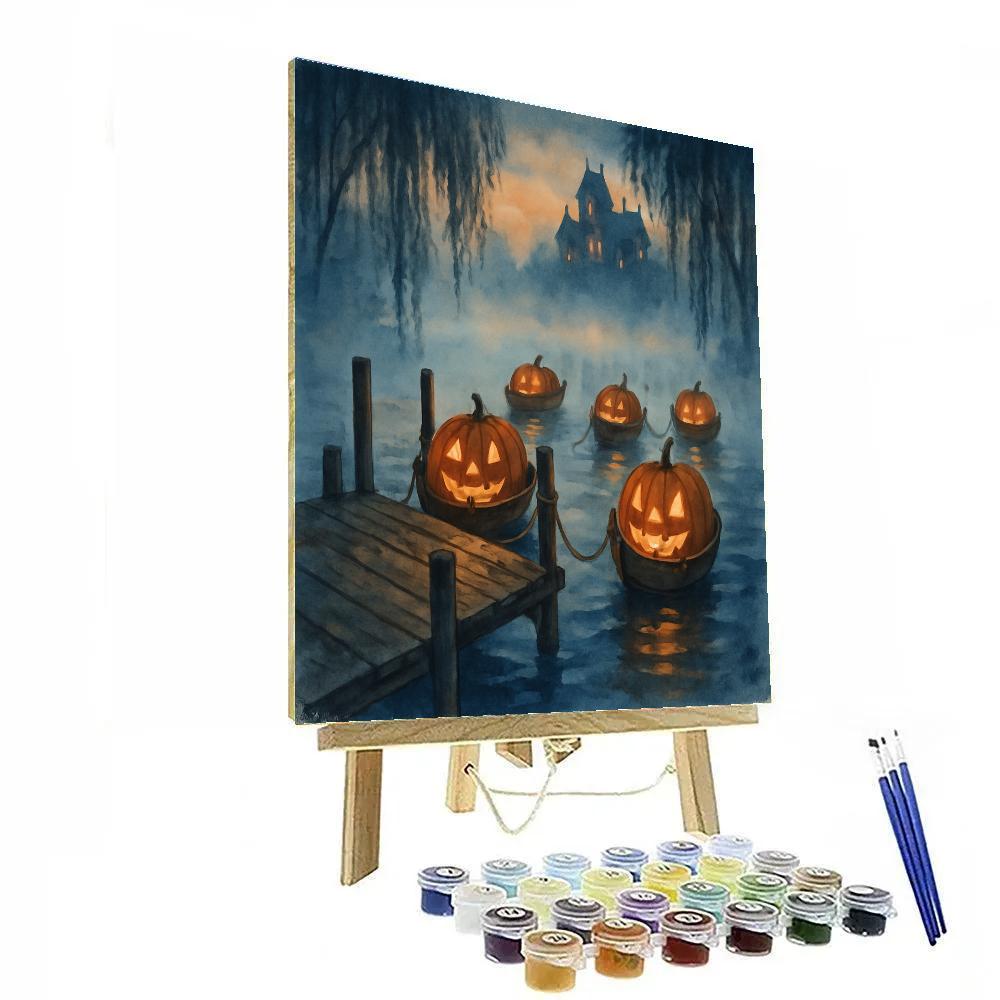 The Pier Of Lantern Boats Painting by numbers kit