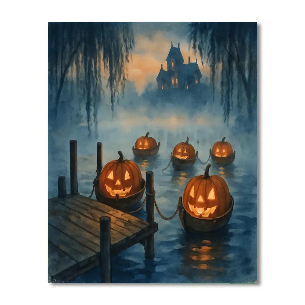 The Pier Of Lantern Boats Painting by numbers kit