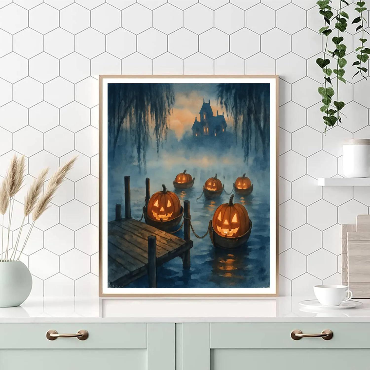 The Pier Of Lantern Boats Painting by numbers kit