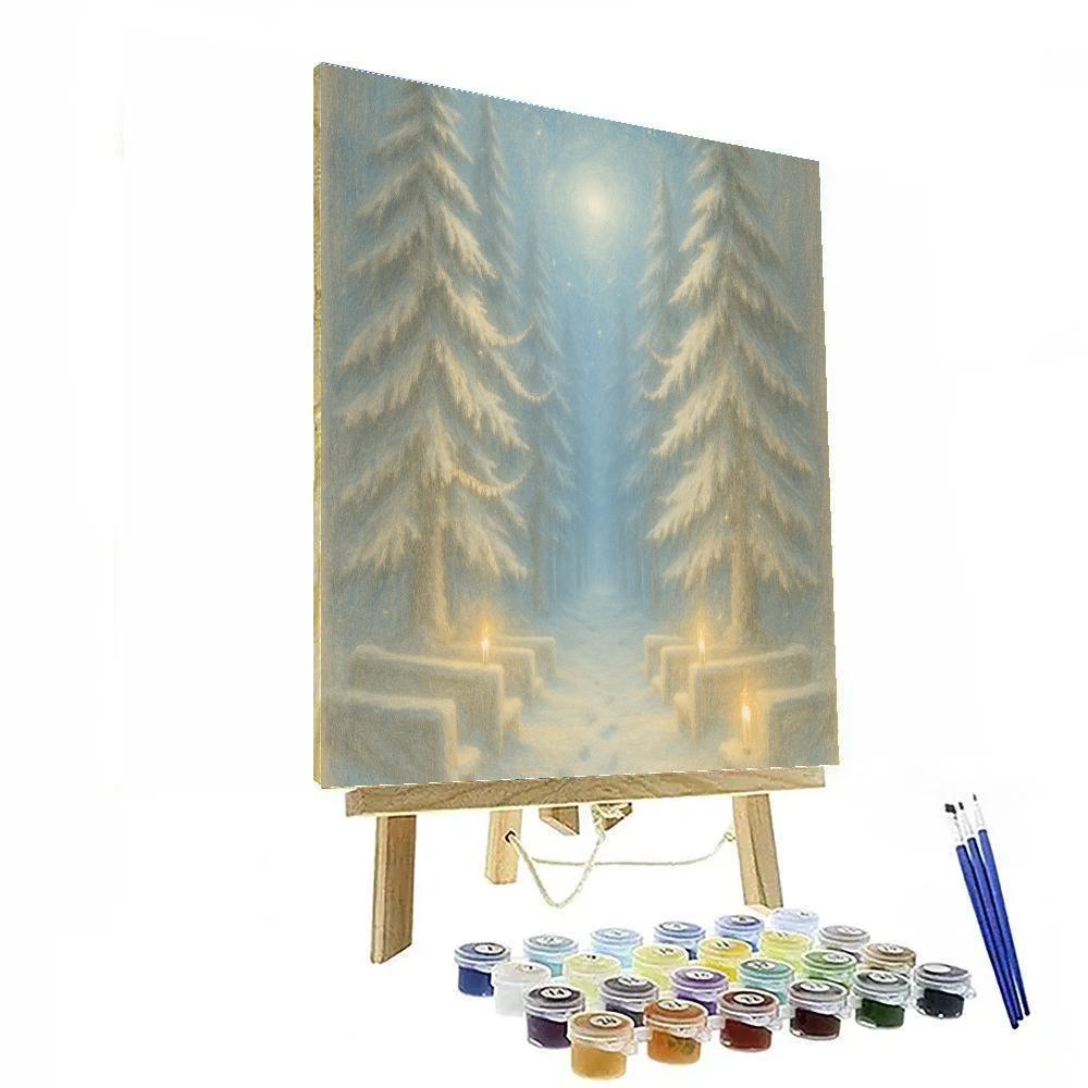 Glistening Icicle Cathedral Of Pines Paint by numbers art