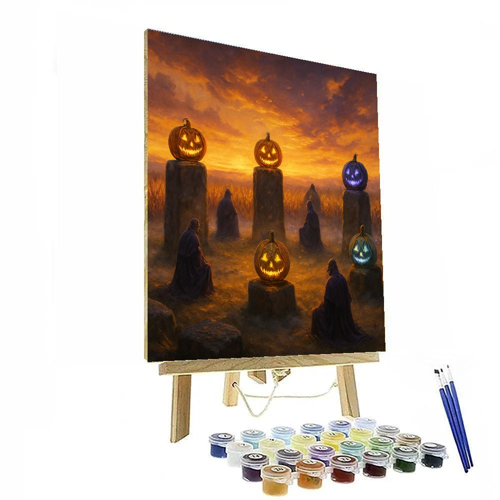 The Gilded Pumpkin Circle paint by numbers