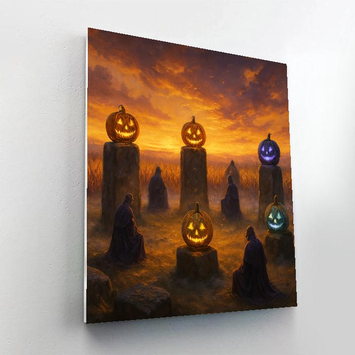 The Gilded Pumpkin Circle paint by numbers