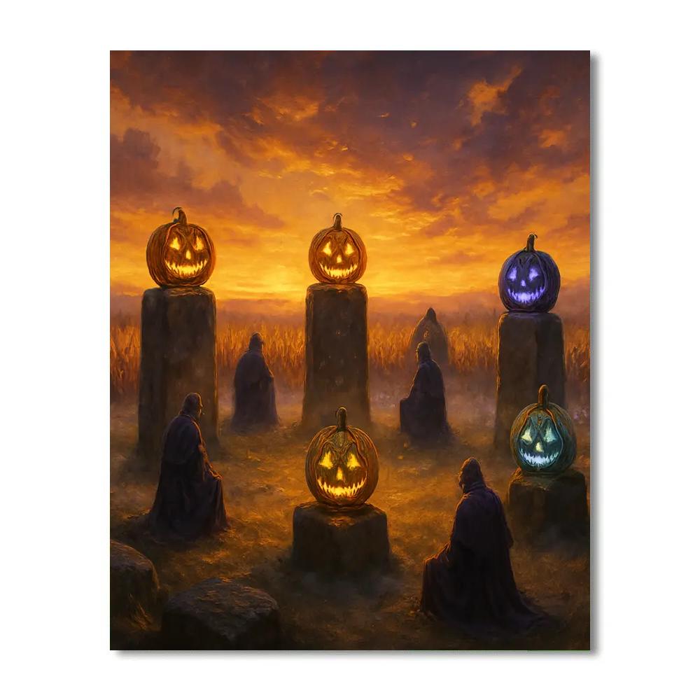 The Gilded Pumpkin Circle paint by numbers