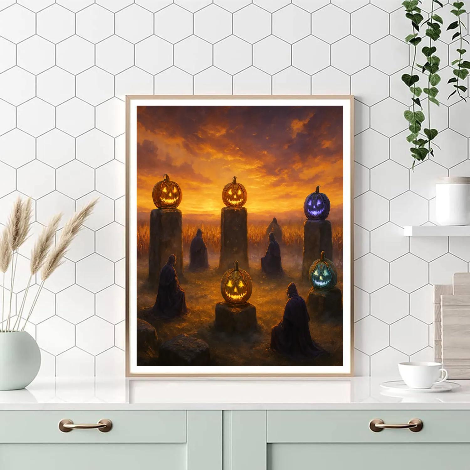 The Gilded Pumpkin Circle paint by numbers