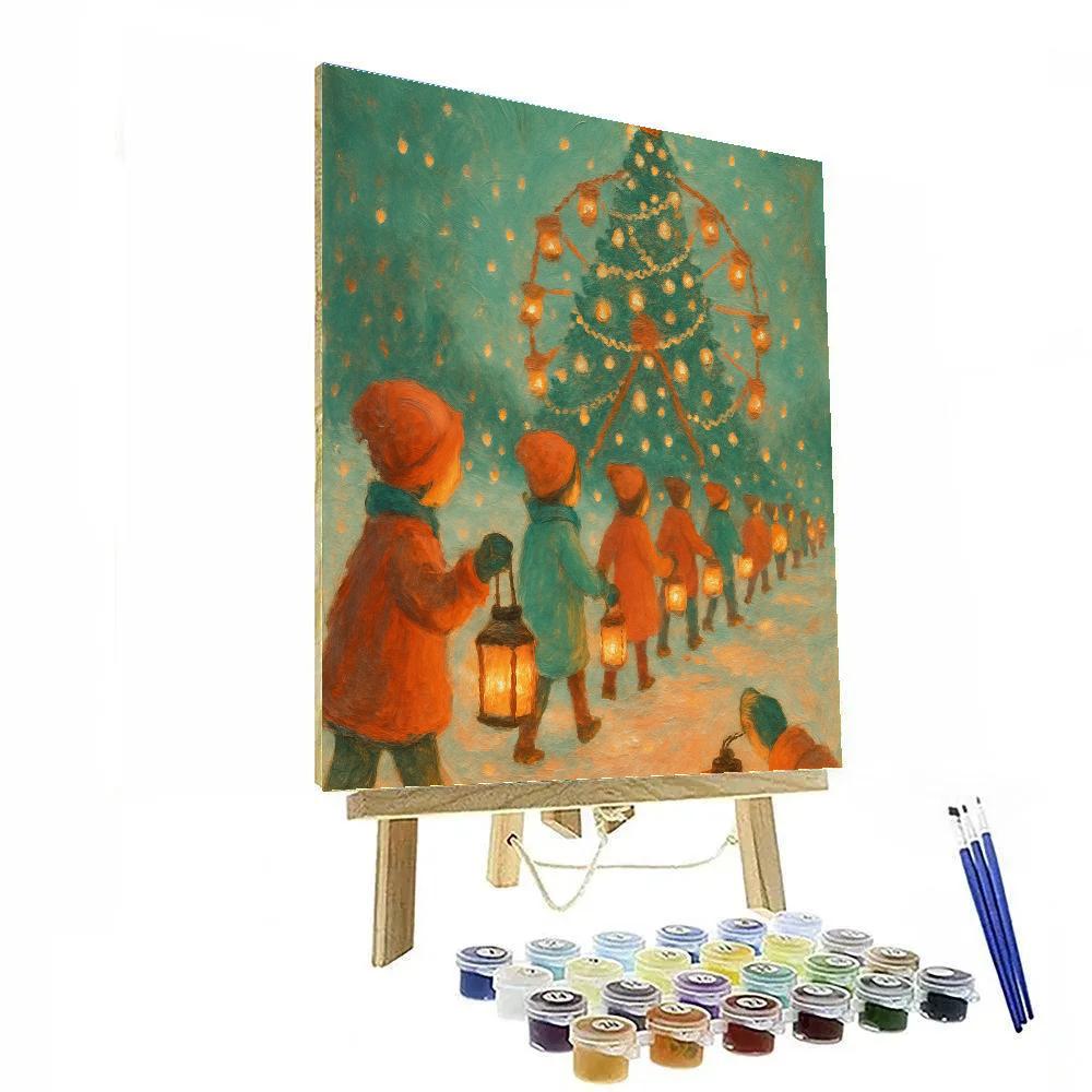 Childrens Lantern Parade To The Ferris Tree paint by number