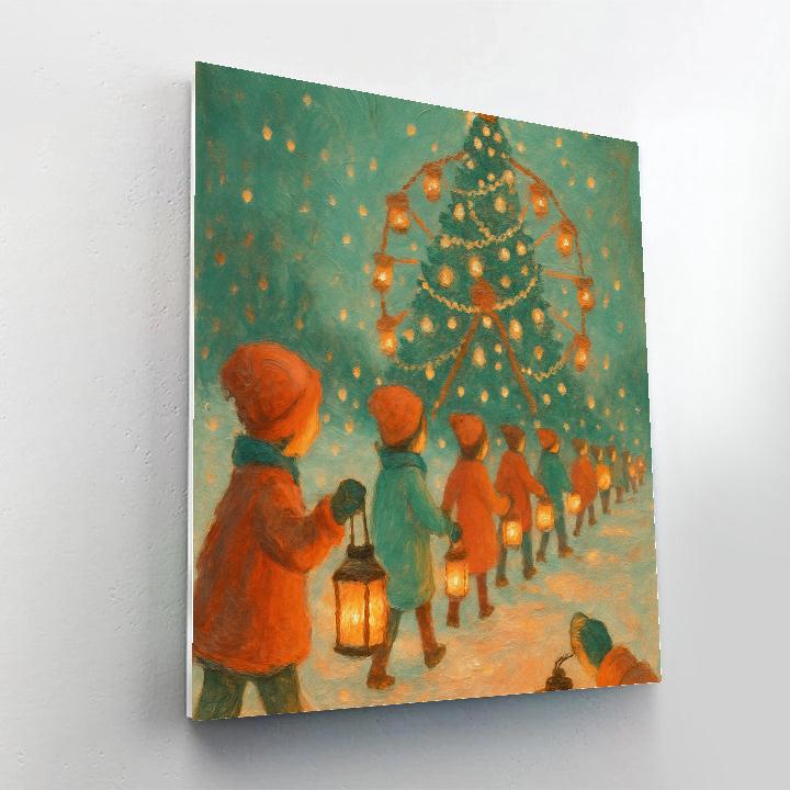 Childrens Lantern Parade To The Ferris Tree paint by number