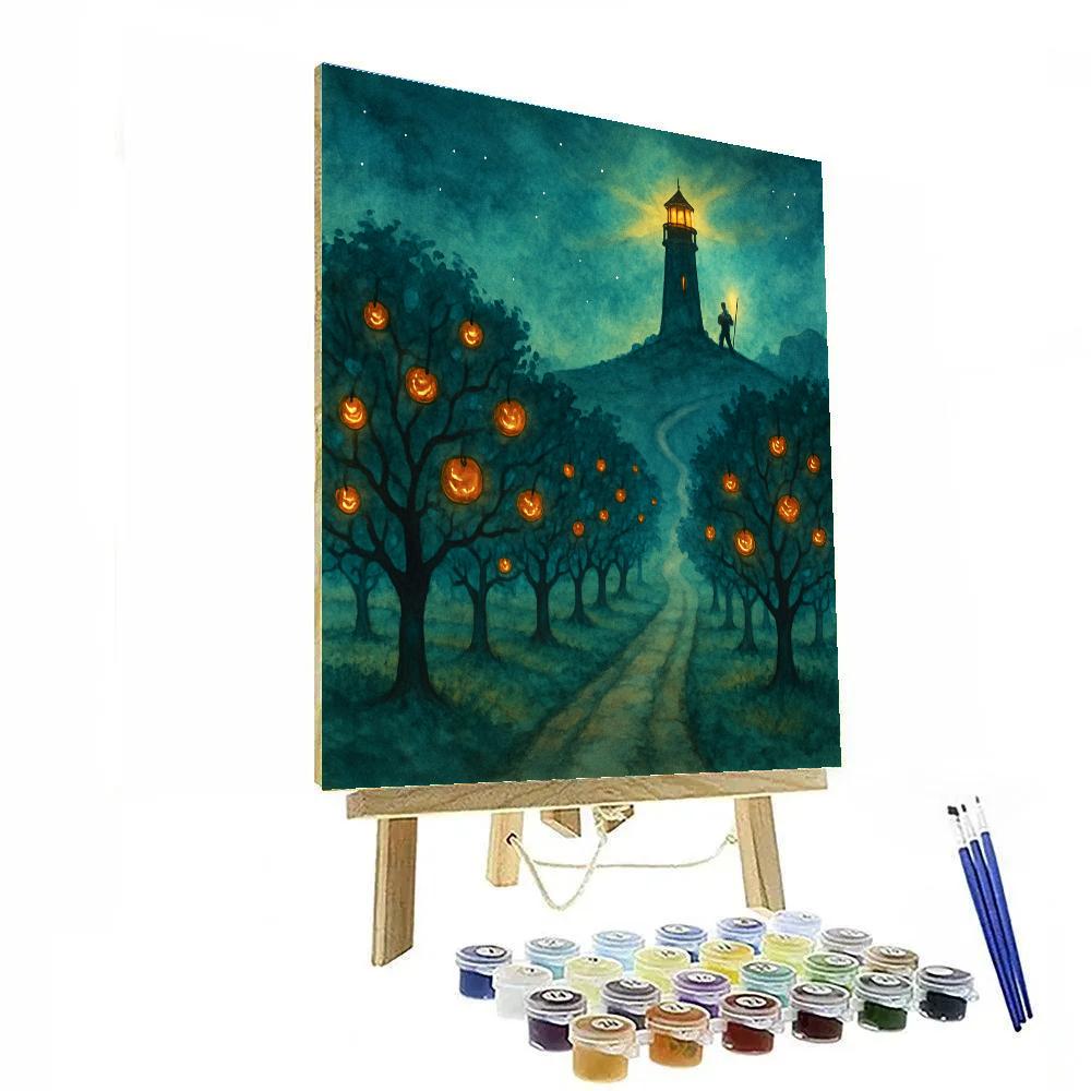 The Winking Lighthouse Orchard Number painting