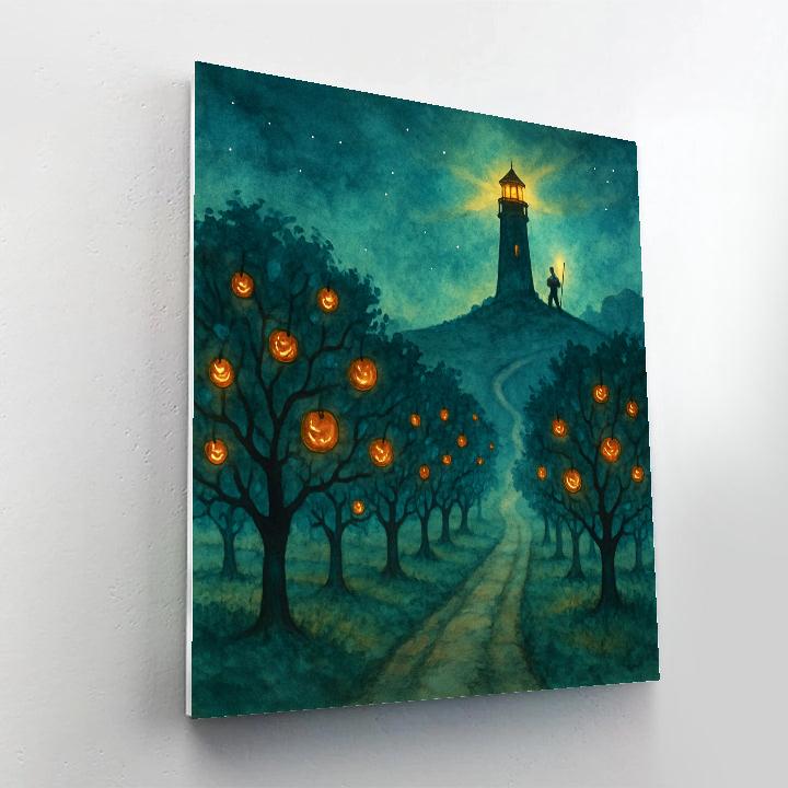 The Winking Lighthouse Orchard Number painting
