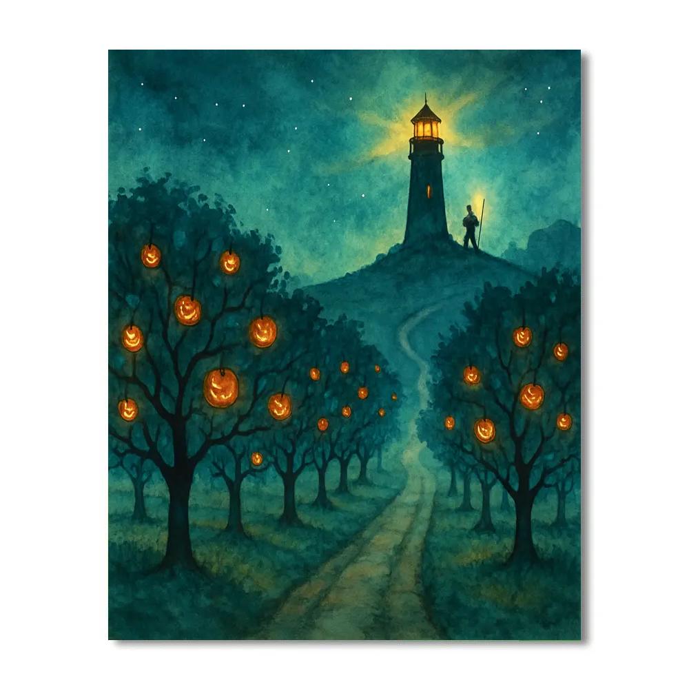 The Winking Lighthouse Orchard Number painting