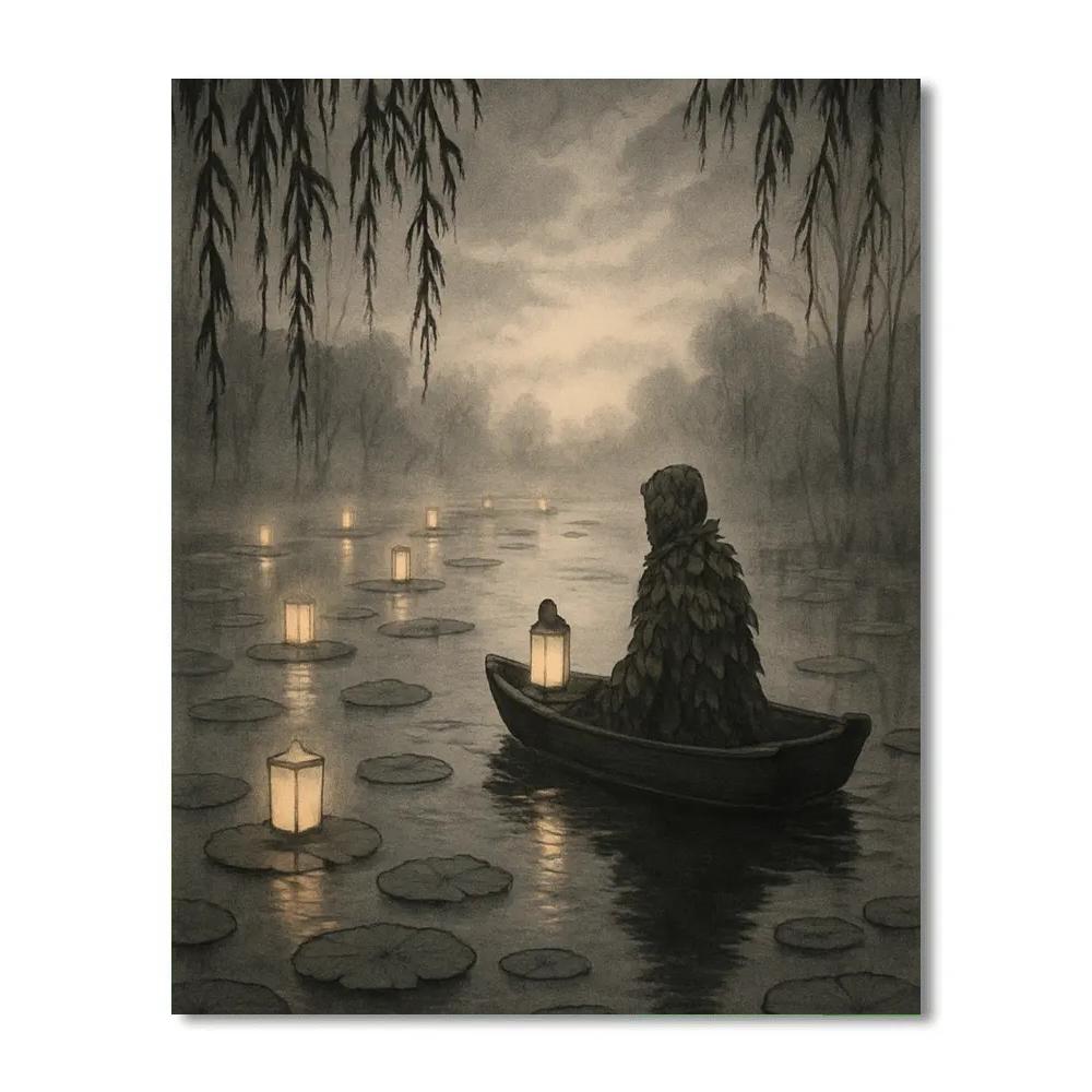 The Marsh Of Quiet Lanterns paint by number