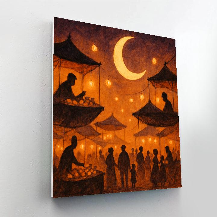 The Night Market Of Floating Lanterns Numbered painting kits