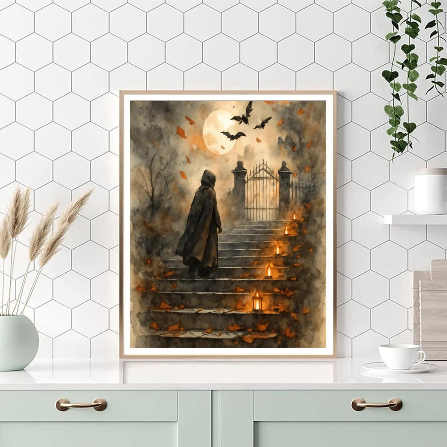 The Lantern Steps Of Winters Eve DIY paint by numbers