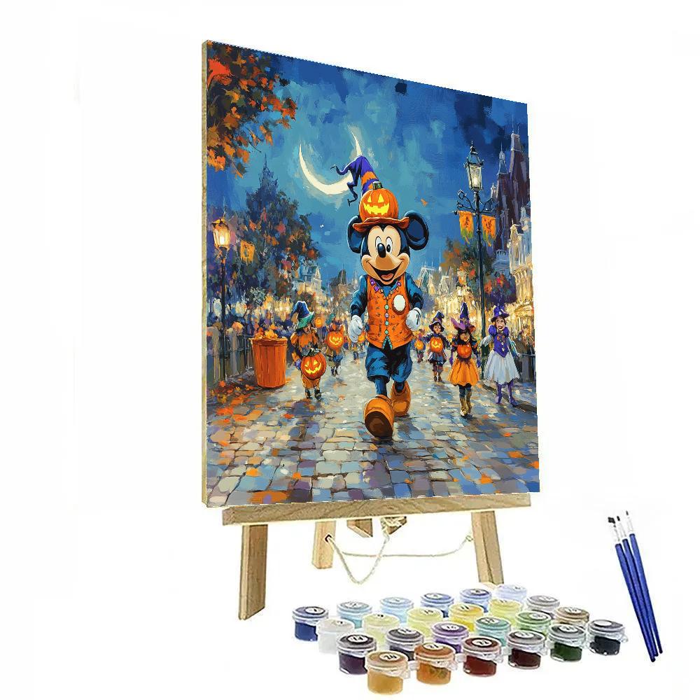 Haunted Pumpkin Parade With Mickey paint by color