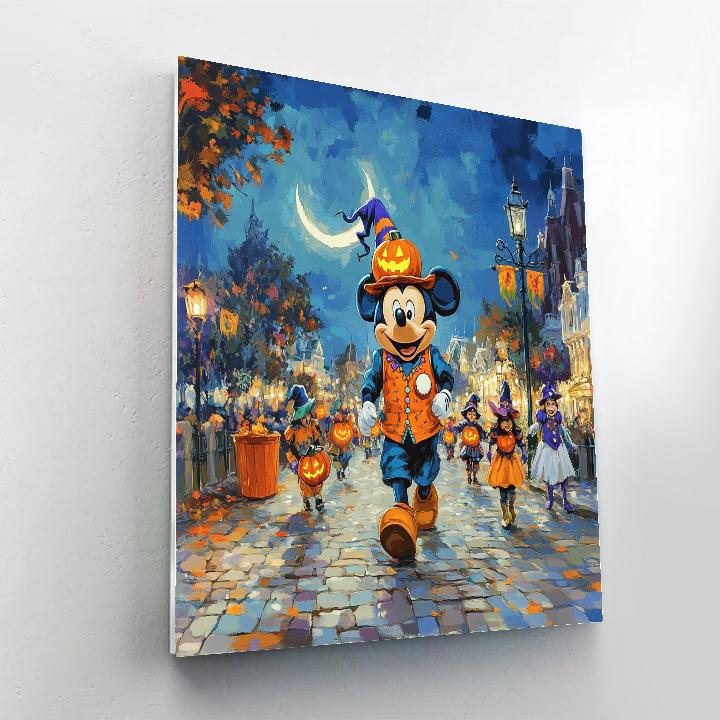 Haunted Pumpkin Parade With Mickey paint by color