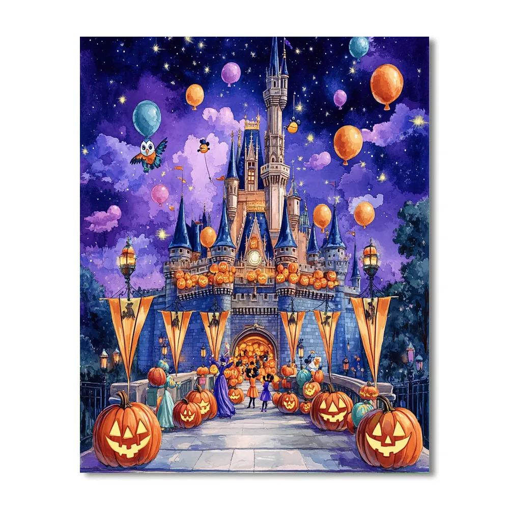 Trick Or Treat Castle At Twilight Paint by numbers art