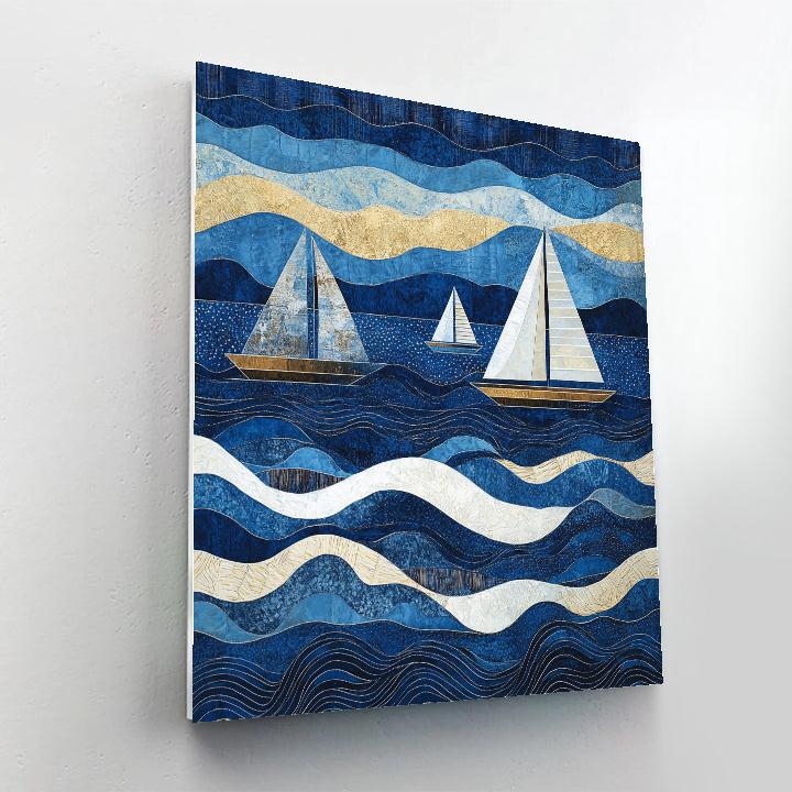 Hokusai Inspired Great Wave Yacht Race DIY paint by numbers
